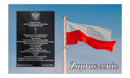 Zaproszenie na uroczyste odsłonięcie tablicy upamiętniającej „katastrofę Smoleńską”